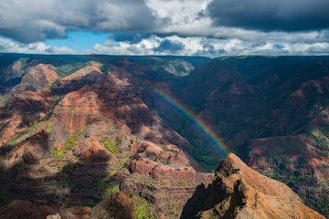 Rainbow over Wiamea Canyon in Kauai Hawaii