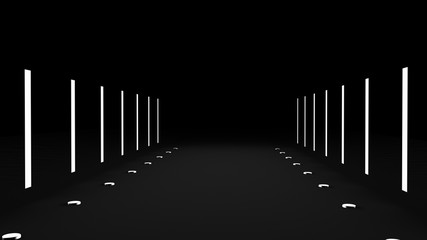 Naklejka premium Futuristic black background. 3d illustration, 3d rendering.