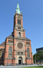 Fototapeta premium The Romanesque revival architecture of the Johanniskirche, (St John's) Düsseldorf, Germany