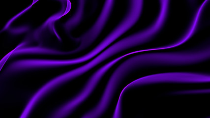 Black abstract wave background. 3d illustration, 3d rendering.