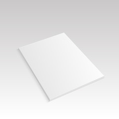Blank opened brochure 3D illustration mockup. Vector illustration