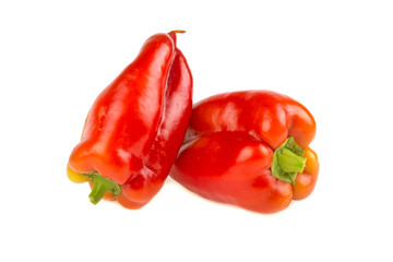 Red bell pepper on white background