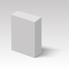 Blank paper or cardboard box template. Vector illustration.