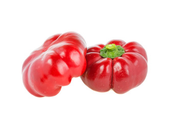 Red bell pepper on white background