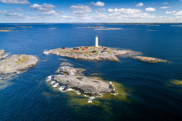 Aerial view of S&ouml;dersk&auml;r Lighthouse, Finland