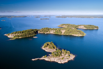 Aerial view of Finnish Archipelago in summer
