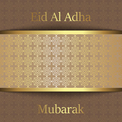 Fototapeta premium Islamic Festival of Sacrifice, Eid Al Adha Mubarak Greeting Card. Vector background
