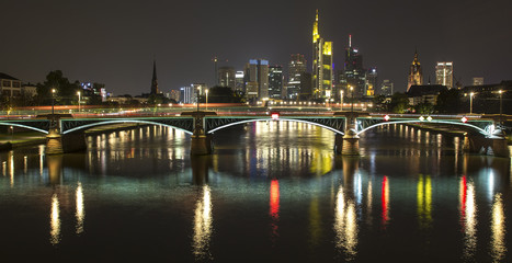 Fototapeta na wymiar frankfurt am main germany skyline at night