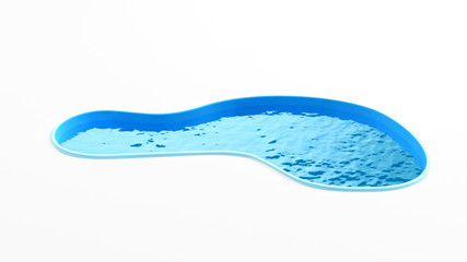 Inflatable pool. 3d illustration, 3d rendering.