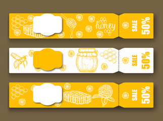 Hand drawn honey flayer templates