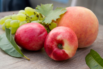grapes and peaches