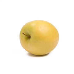 ripe yellow apple isolated on white