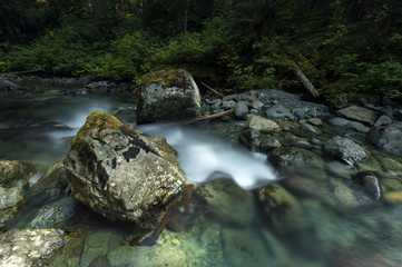 Naklejka na ściany i meble Pacific North West Coast Washington State Landscapes Waterfall Forest Scenic