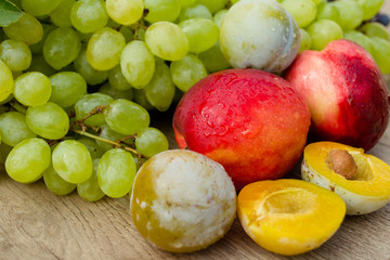 peaches, grapes and plums