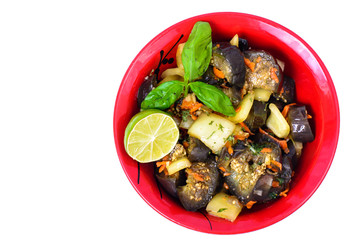 Vegetable sauce with eggplant and paprika