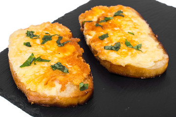 Grilled sandwiches with egg and cheese for breakfast