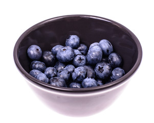 Blueberries in black bowl