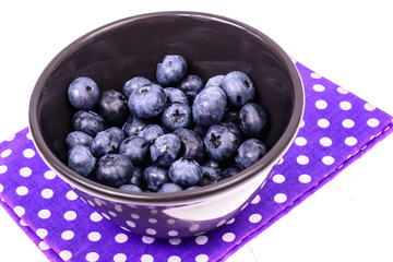 Blueberries in black bowl