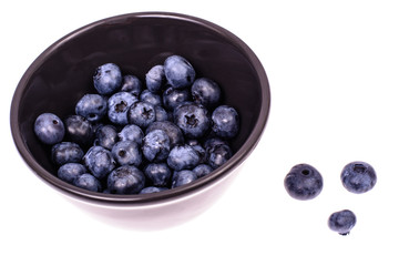 Blueberries in black bowl
