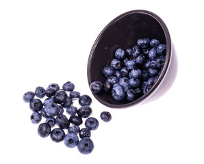 Blueberries in black bowl