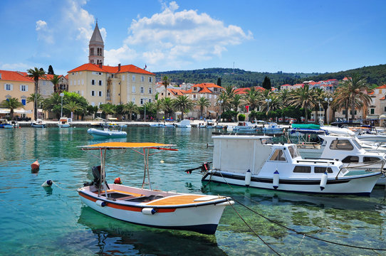 Supetar town harbor on Brac 