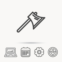 Axe icon. Worker equipment sign.