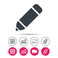 Edit icon. Pencil for drawing sign.