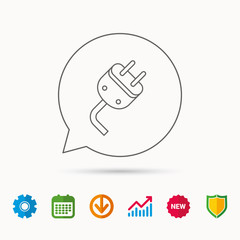 Electric plug icon. Electricity power sign.