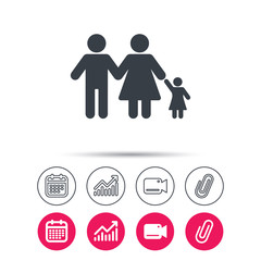 Obraz premium Family icon. Father, mother and child sign.