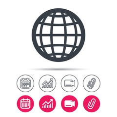 Globe icon. World or internet sign.