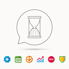 Hourglass icon. Sand time sign.