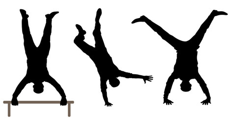 Man upside down silhouette