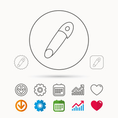 Pin icon. Stationery sign.