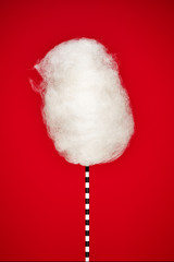 cotton candy with a red background
