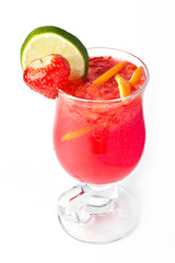 strawberry coctail with on white background