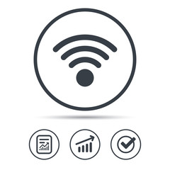 Wifi icon. Wireless internet sign.