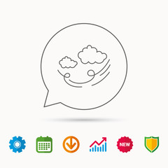 Wind icon. Cloud with storm sign.