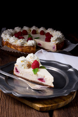 fresh and delicious raspberry cream pie