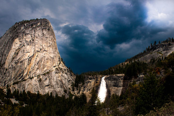 Nevada falls at flash flood warning, Yosemite, Merced river