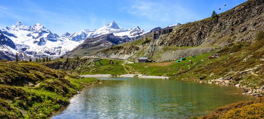 Leisee Lake, Sunnegga, Rothorn Paradise, one of top five lakes destination around Matterhorn Peak...