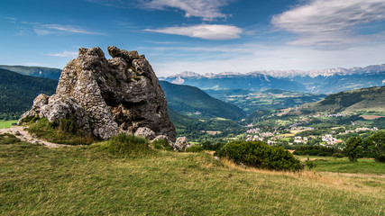 Panoramic view of mountains with rock formation
