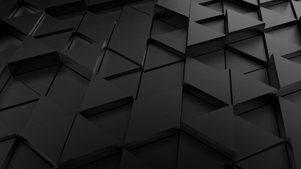 Black geometric background. 3d illustration, 3d rendering.