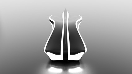 Black futuristic, fantastic background with a sports car. 3d illustration, 3d rendering.