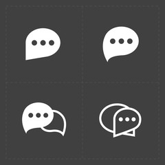New Speech bubble icons on black background. Vector illustration