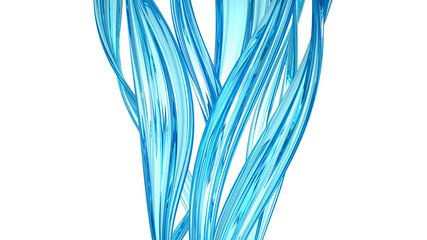 Stream a splash of water. 3d illustration, 3d rendering.