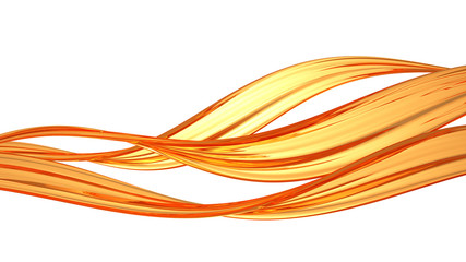 Stream burst of orange juice. 3d illustration, 3d rendering.