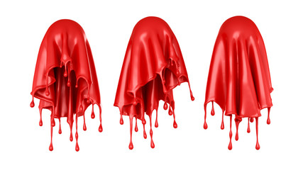 Splash of red paint isolated. 3d illustration, 3d rendering.