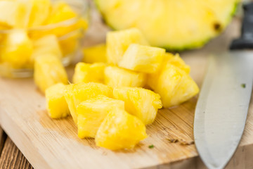 Portion of Pineapple (sliced), selective focus