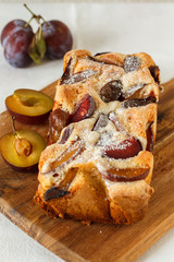 Rustic homemade plum cake