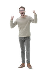 Fototapeta premium portrait of a very happy young man